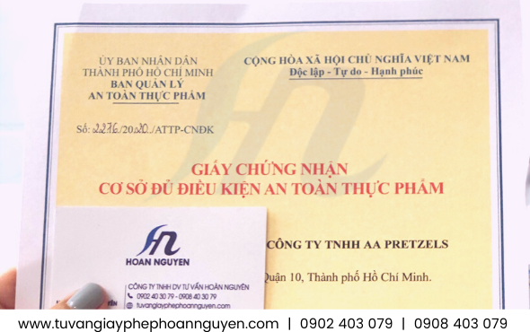Giấy phép an toàn thực phẩm sản xuất kinh doanh thực phẩm