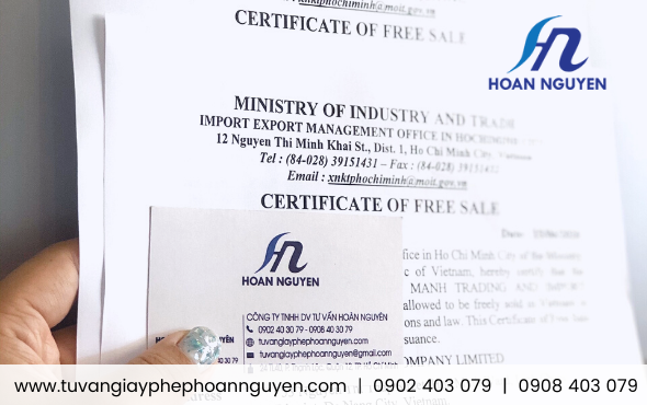 Giấy chứng nhận lưu hành tự do xuất khẩu rượu