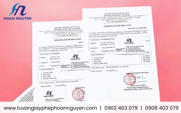 Giấy phép lưu hành tự do (CFS) xuất khẩu trà túi lọc