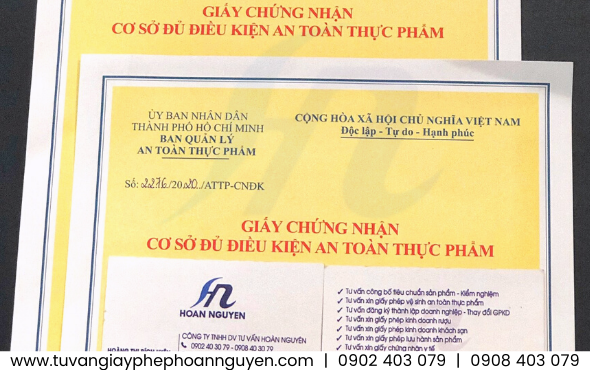 Giấy phép an toàn thực phẩm cơ sở sản xuất trái cây sấy