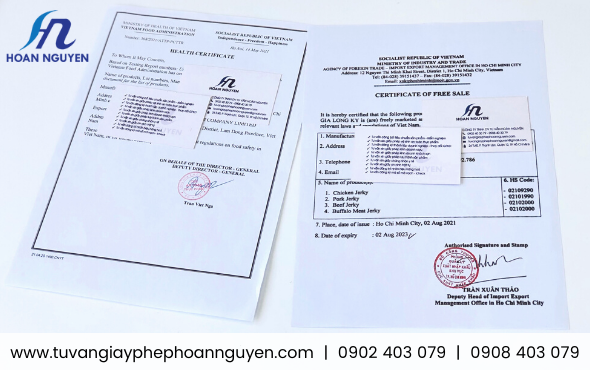Giấy phép xuất khẩu sản phẩm thực phẩm