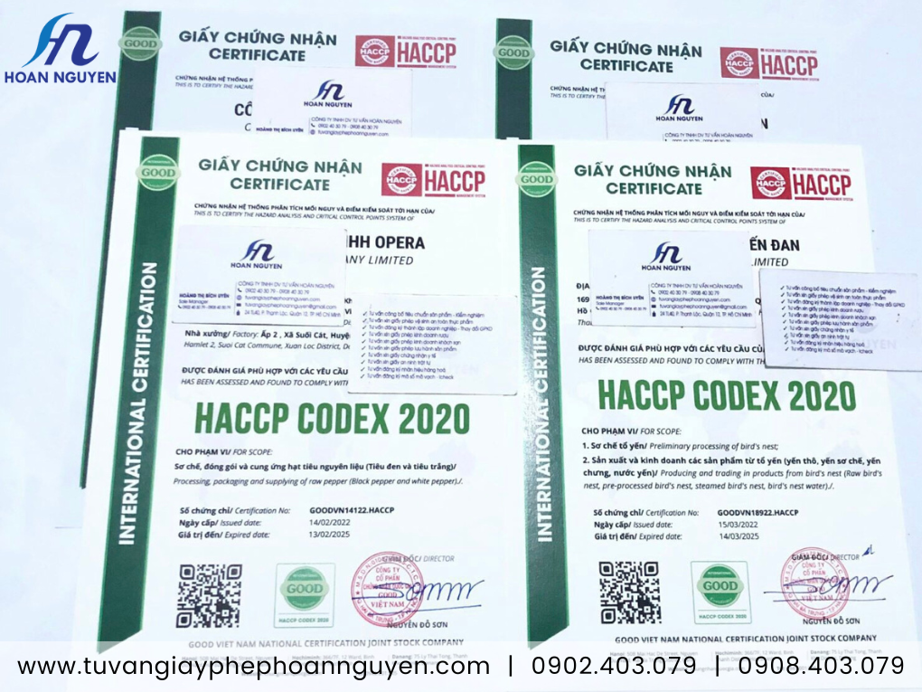 Hoàn Nguyên xin cấp nhanh chứng nhận HACCP sản xuất kinh doanh Yến