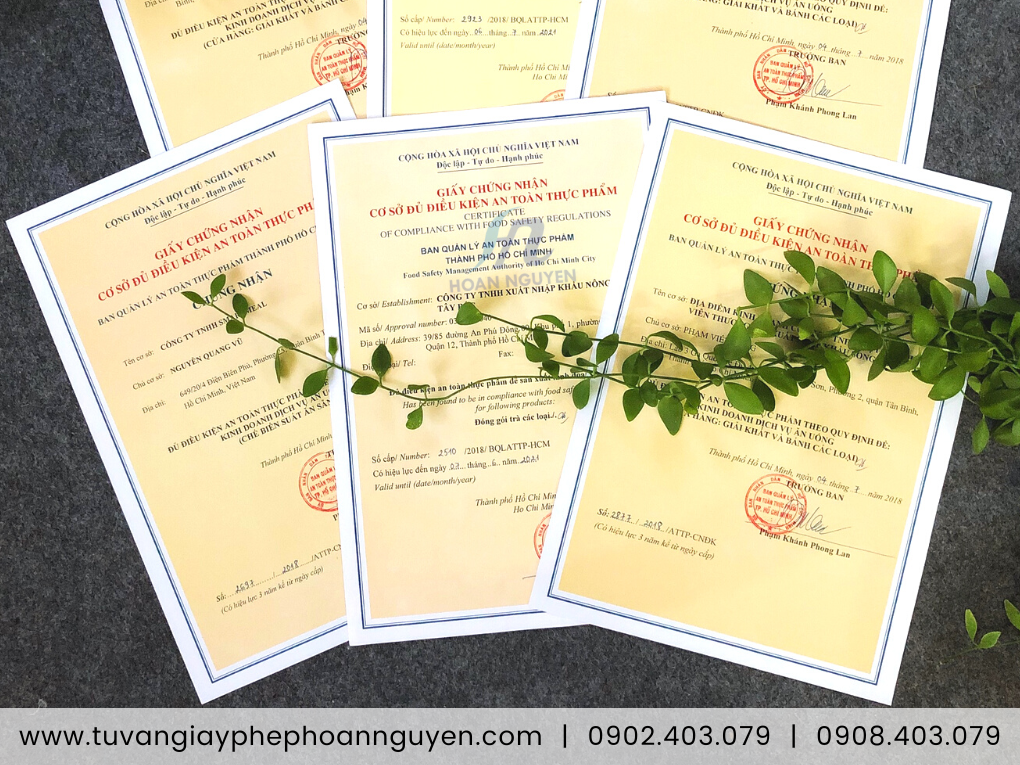 Giấy phép an toàn thực phẩm - Hoàn Nguyên xin cấp nhanh