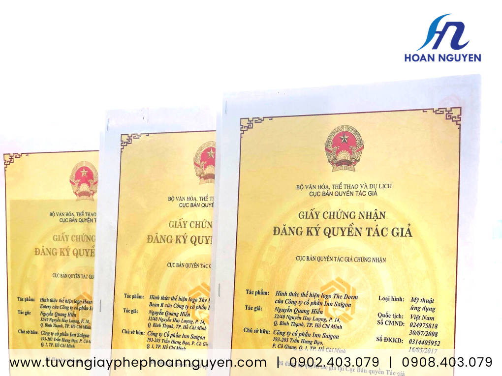 HOÀN NGUYÊN xin cấp nhanh giấy chứng nhận quyền tác giả