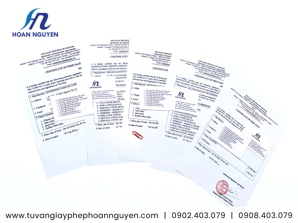 HOÀN NGUYÊN xin cấp nhanh giấy lưu hành tự do CFS