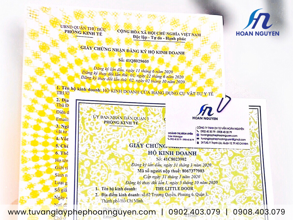 Hoàn Nguyên làm nhanh giấy phép hộ kinh doanh Quận 7